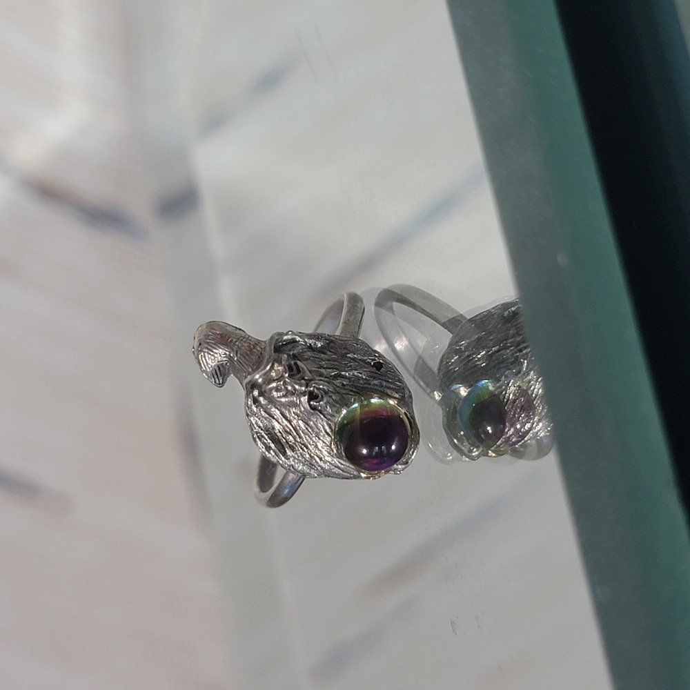 Ring | Silver-Colored | Mood Ring Stone | Wizard | Size 7